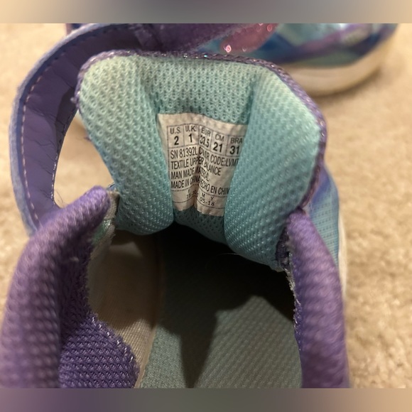 Skechers Blue Purple Sneakers girls size 2 - Picture 5 of 5